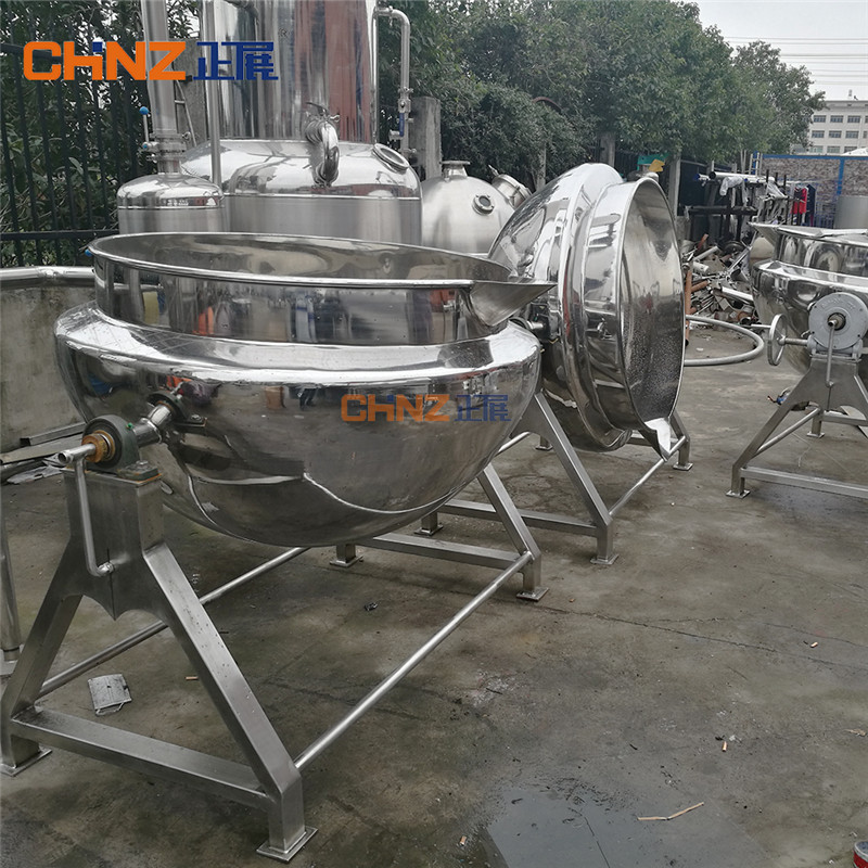 CHINZ Unstirred Jacketed Kettle Stainless Steel Tank Industrial Automatic Mixer Machinery Equipment Machine Pot3
